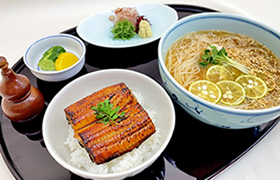 すだちそうめんと鰻丼