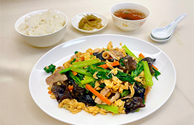 豚肉とキクラゲと卵の炒め